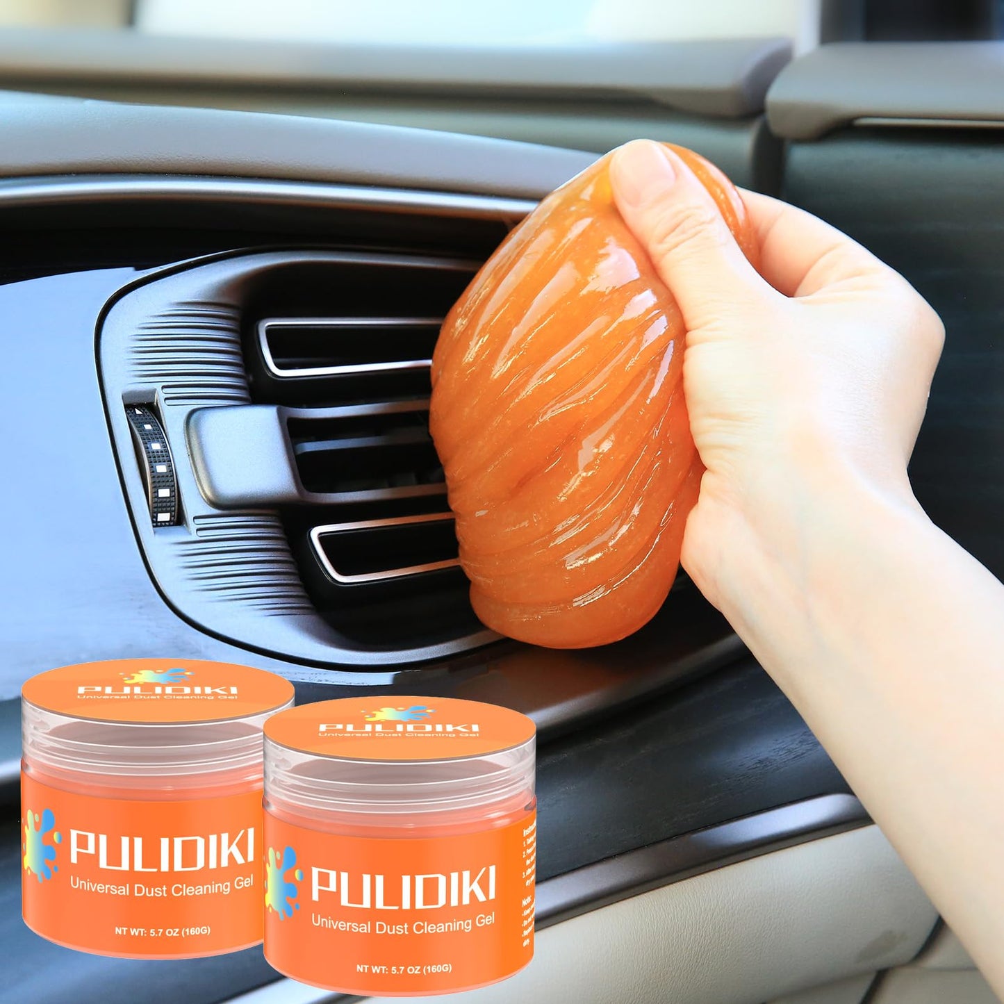 PULIDIKI Car Cleaning Gel Cleaning Putty Car Detailing Kit Car Interior Cleaner Car Slime Cleaner Dust Cleaning Supplies Car Accessories Car Gifts for Men Women Purple (2Pack)