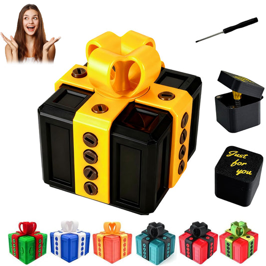 RAESOUL Gotcha Box The Annoying Present,Annoying Gift Box with 3D Printed Screws & Pop Up Finger Surprise,Perfect for Birthdays,Office & Halloween,White Elephant Gifts