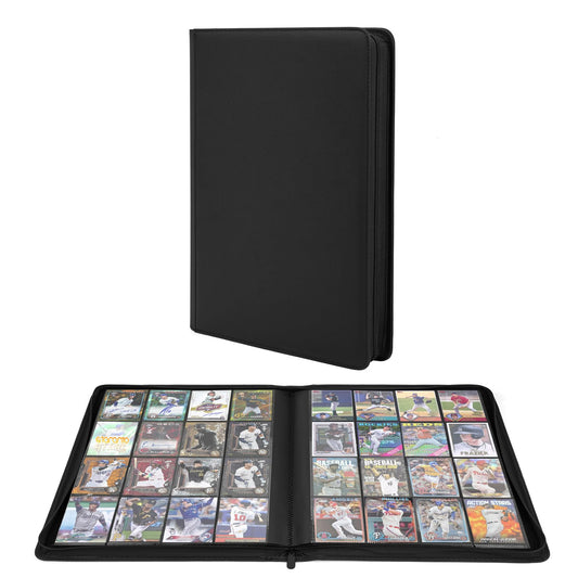 Premium 1000+ Pockets Trading Card Binder, 16-Pocket Ringless Side-Loading Album for TCG, MTG, Lorcana, Sports & Standard-Size Cards (Black2)