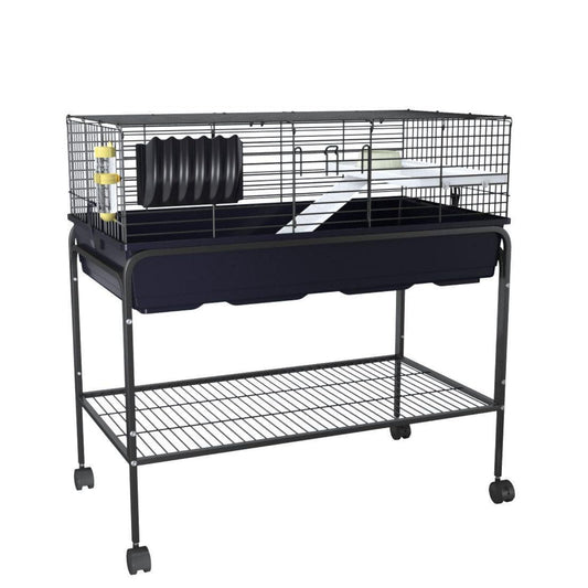 GarveeLife 3Pcs Guinea Pig Cage Kit, Hamster Cage with Storage Shelf, Rolling Rabbit Cage with Fooder, Water Bottle, Hay Feeder, Perfect for Hamster, Chinchilla, Gerbil, Hedgehog,