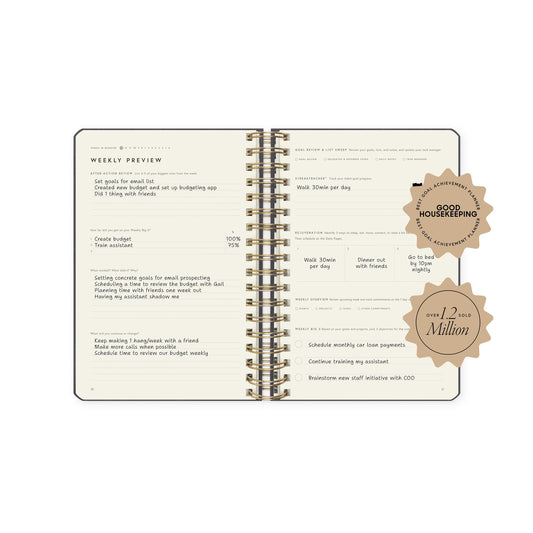 Full Focus Linen Coil Planner by Michael Hyatt - The #1 Daily Planner to Set Annual Goals, Increase Focus, Eliminate Overwhelm, and Achieve Your Biggest Goals - Hardcover (Latte)