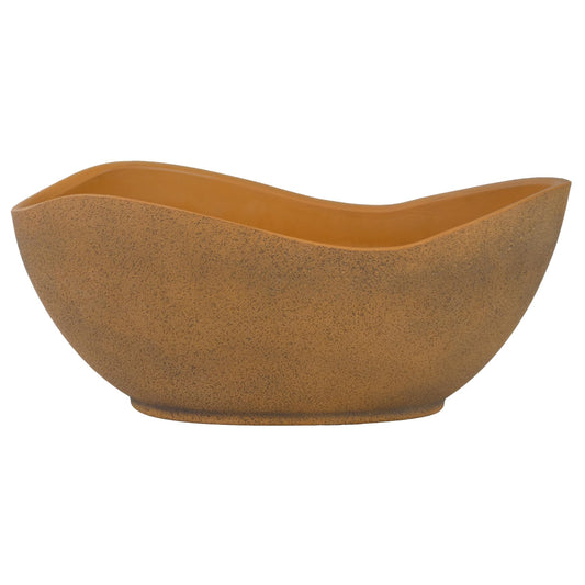 Classic Home and Garden Arc Unique Planter Bowl w/Drain Plug - UV Resistant Shallow Planter - Modern Plant Pot for Herbs (12.5” Georgia Clay)