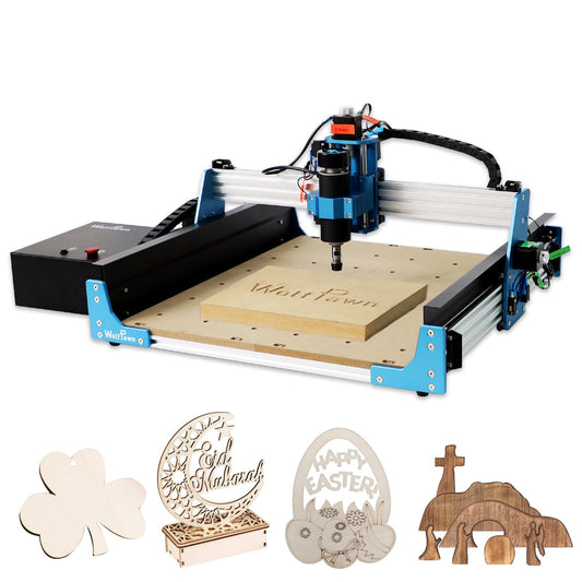 CNC Router Machine,3-Axis All-Metal with Steel Wheel Engraver Milling Machine,500W Trimmer & Linear Rail Driven,Working Area 15.75”x15.75”x2.95”,Acrylic Cutting Milling,GRBL Control (4040 PRO)