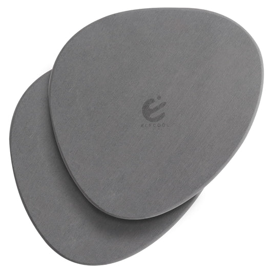 Elfcool Plant Saucer Quick Dry Absorbent Flower Pot Saucer Dirp Tray Diatomaceous Earth Mat for Indoor Outdoor Plants (8''-Dark Grey-2pack)
