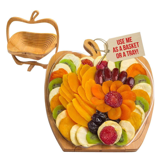 Dried Fruit Gift Basket - Healthy Gourmet Snack Box - Holiday Food Tray - Variety Snacks - Easter, Birthday, Sympathy, Mom, Dad, Corporate Tray - Bonnie & Pop