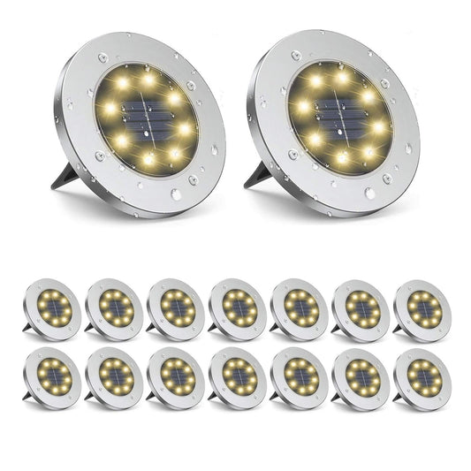 ZGWJ Solar Ground Lights,16 Pack Waterproof Solar Garden Lights, Upgraded Outdoor Garden Waterproof Bright in-Ground Lighting, Landscape Lighting for Pathway,Yard,Deck,Lawn,Patio,Walkway Warm White