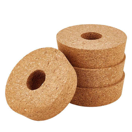 OLYCRAFT 4 Pack Cork Lids for Glass Planters 3.5~3.9 Inch Hydroponic Lids 1.2 Inch Thick Terrarium Cork Covers with 1.2 Inch Hole Natural Cork Stoppers for Hydroponic Plant Propagation Growing Vases