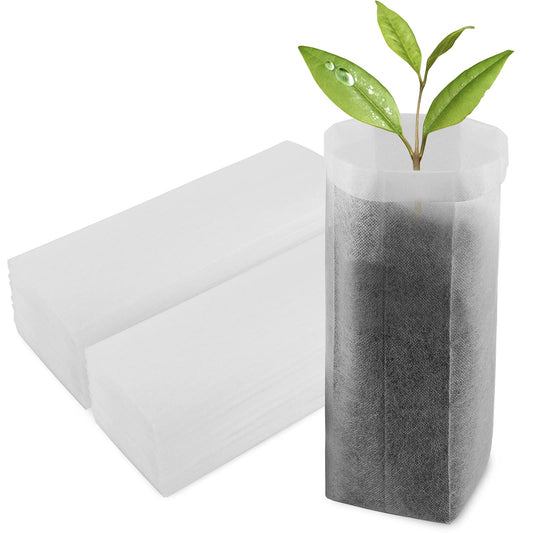 ENPOINT 100pcs Nursery Bags for Plants - 7.87x13.77 inches Breathable Plant Grow Bags, Fabric Grow Seedling Pots for Vegetable, Fruit, Flower