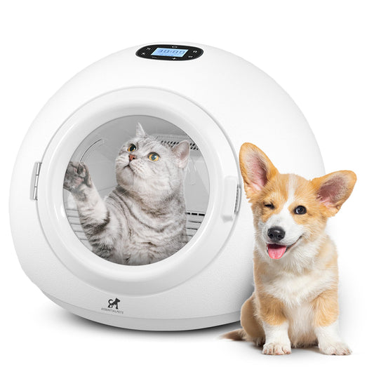 EssentialPets 55L Smart Pet Grooming Dryer Box - Quick, Low Noise, Self Dry, Portable & Fast Hair Drying for Dogs, Cats, and Small Pets |Dries Pet Clothes| Temperature and Timer Control, Spa Treatment