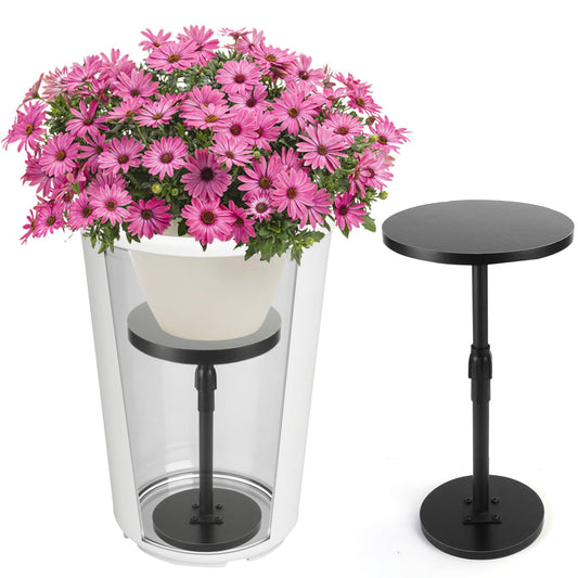 Flantor 2 Pack Adjustable Plant Risers for Inside Pots - Liftable Base Insert for Tall & Large Flower Pots & Plant Containers, 12-21" Adjustment Indoor Outdoor Use for Deep Pot (6" 8" 10" Base or Top)