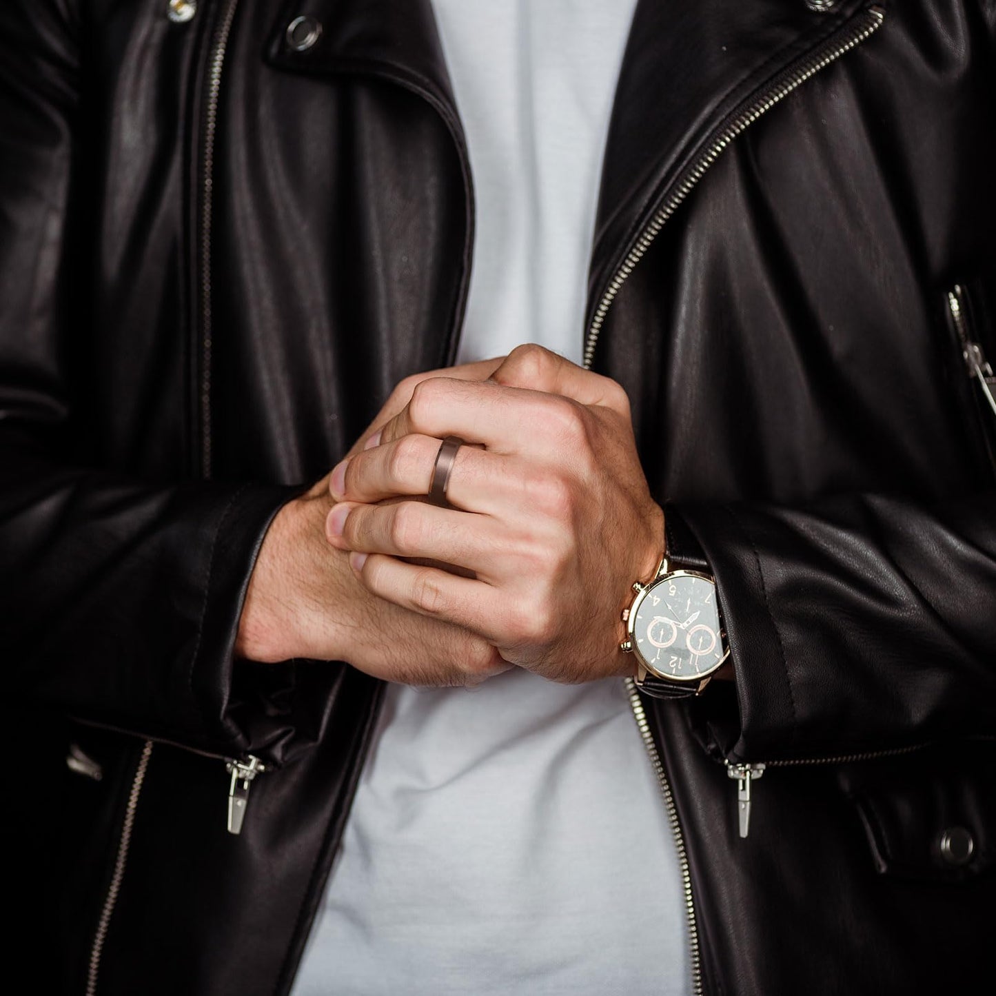 King Will Brown Basic Tungsten Rings For Men 6mm Wedding Band Polished Edge Brushed Matte Promise Ring Comfort Fit, Size 9