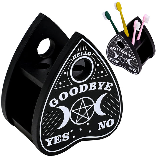 BULICADO Ouija Planchette Toothbrush Holder - Halloween Bathroom Decor - Goth Accessories for Home Decor - Gothic Black Ouija Organizer for Kids and Adults - Witchy Gifts for Women