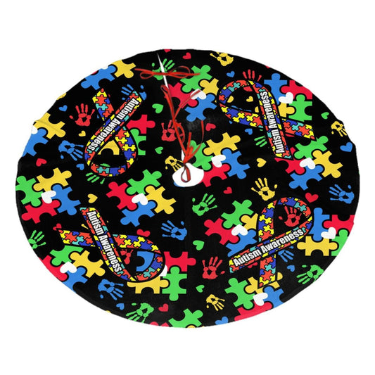 Autism Awareness Tree Skirt Christmas Tree Ornaments Tree Skirt for Christmas Decoration 30"