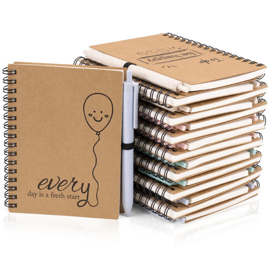 Dynta 16 Set Inspirational Journals Bulk, 4"x5.5" Small Spiral Notebooks with Pens, Motivational Office School Supplies, Gifts for Coworkers Employees Students