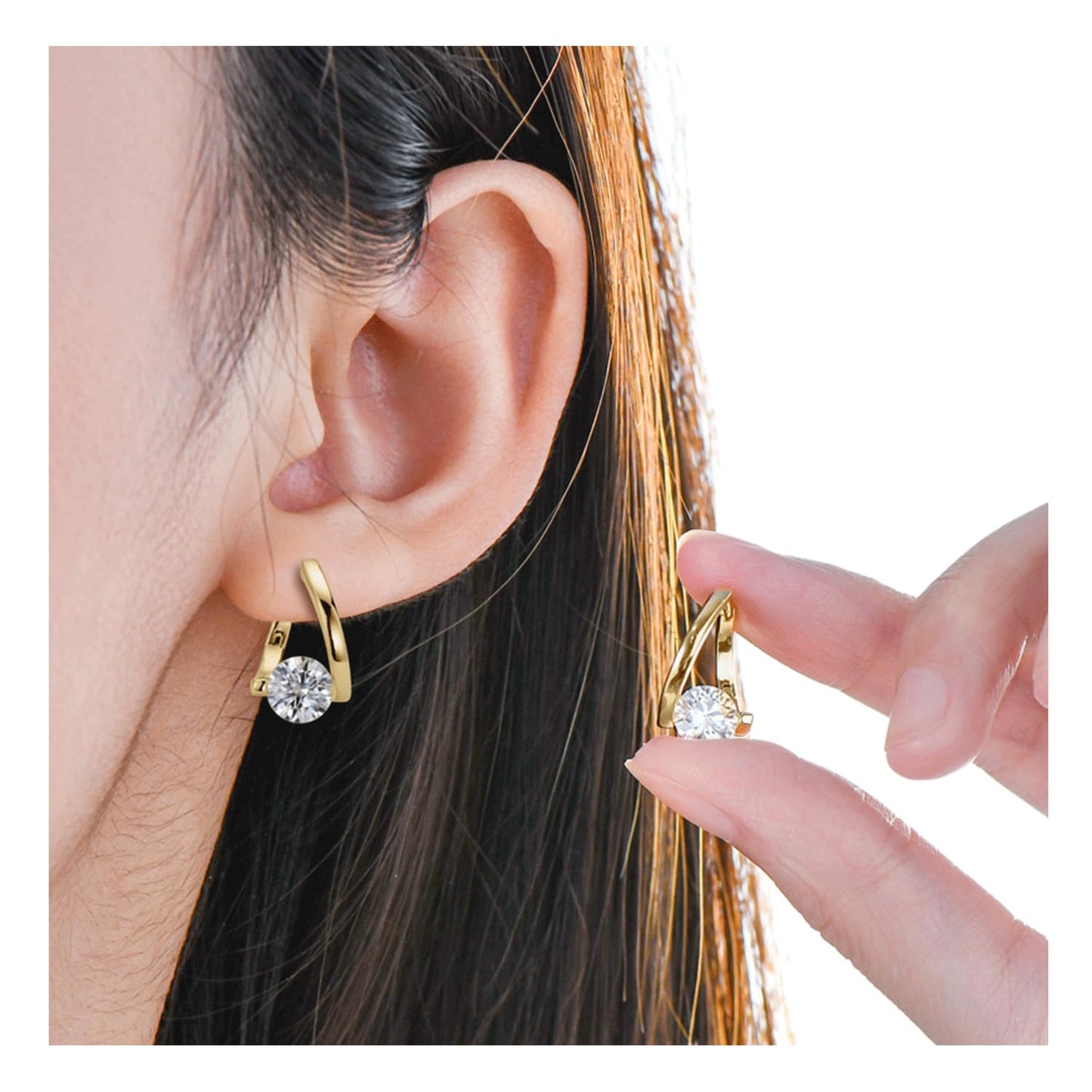 Lymphvity Earrings for Women Halolux Lymphvity Germanium Earring Atheniz Lymphatic Earring Lymphatic Drainage Earrings (Gold+Silver)