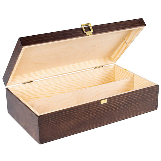 Creative Deco Brown Wine Wooden Box Gift Storage | 2 Bottles | 13.77 x 7.87 x 3.93 in (+/- 0.5in) | Wood Holder Lacquer |Box for Christmas, Birthday, Wedding, Valentine’s Day, Anniversary