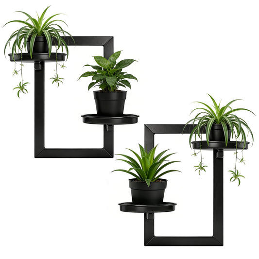 TECKED Floating Shelves for Wall Planters for Indoor Plants Hanging Shelves Plant Holder Wall Decor Plant Stand Indoor for Plant Hangers Indoor for Outdoor Entryway 2-Pack