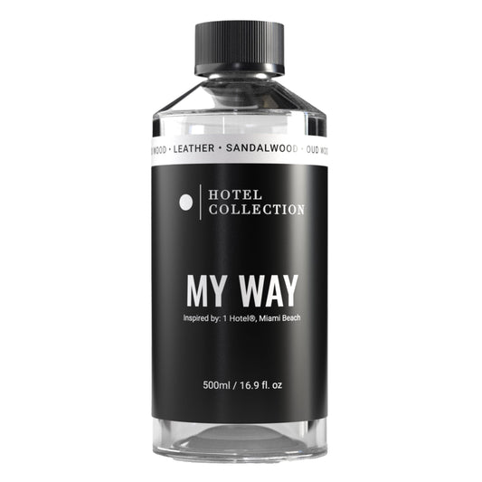 Hotel Collection Diffuser Oil - My Way - Aromatherapy Essential Fragrance Oil - Sandalwood, Warm Virginia Cedar & Beautiful Iris - 500ML 16.9 Fl oz