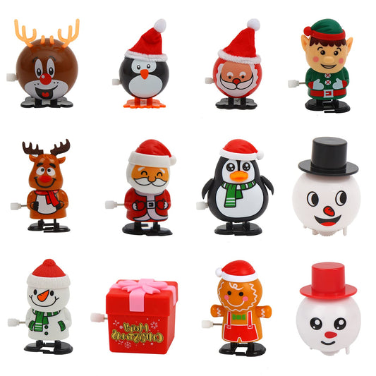 CCINEE 12 Packs Christmas Wind Up Toys Assorted Clockwork Toys Stocking Stuffers for Christmas Party Goody Bag Filler