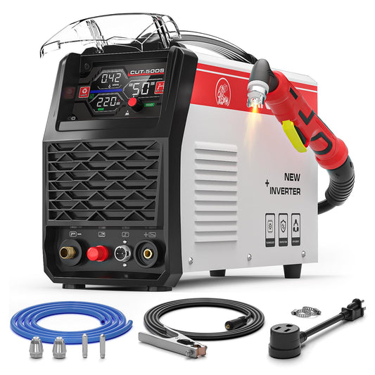 ANDELI Plasma Cutter,50A Heavy Duty Non-Touch Pilot Arc，3/4''Maximum Cut 110/220V，Upgraded LED Display，Exclusive ECO Mode，Expanded Plate Cutting,Rust Removal,PT/2T/4T