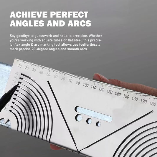 Xanadued 3 Pack Metal Marking Tool, Regla Giratoria Para Perfiles Metalicos, Precision Flex Angle and Arc Marker, Angle & Arc Marking Tool, Square Steel Pipe Bend Marking Tool