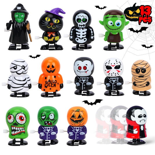 TOY Life 13 Pcs Halloween Wind Up Toys Halloween Party Favors for Kids Toddler Halloween Bulk Toys for Treat Bags Halloween Goodies Bag Stuffers Fillers Halloween Treats Toys for Kids Boys Girls