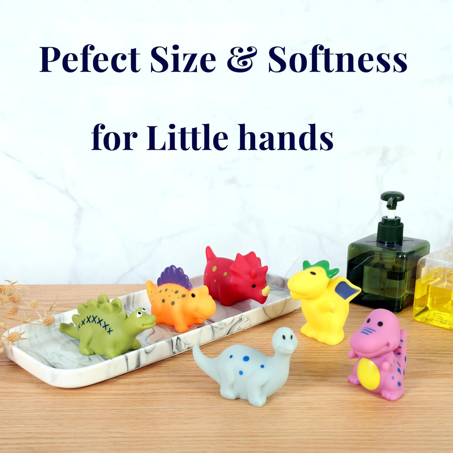 XY-WQ Bath Toys No Hole, for Infants 6-12& Toddlers 1-3, No Hole Bathtub Toys (Dinosaur, 6 Pcs with Mesh Bag)