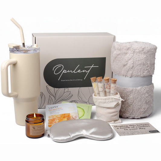 Opulent Luxury Self Care Gifts for Women - Hug in a Box Comfort Care Package - Spa Gift Set with 40 oz Tumbler & Cozy Blanket - Ideal for Get Well, Thinking of You, Birthday, Sympathy & Corporate