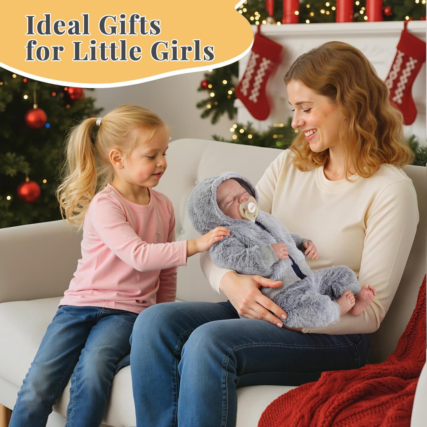 BABESIDE Lifelike Reborn Baby Dolls Boys - 17-Inch Real Baby Feeling Realistic-Newborn Baby Doll Full Body Vinyl Real Life Baby Dolls with Toy & Gift Box for Kids Age 3+