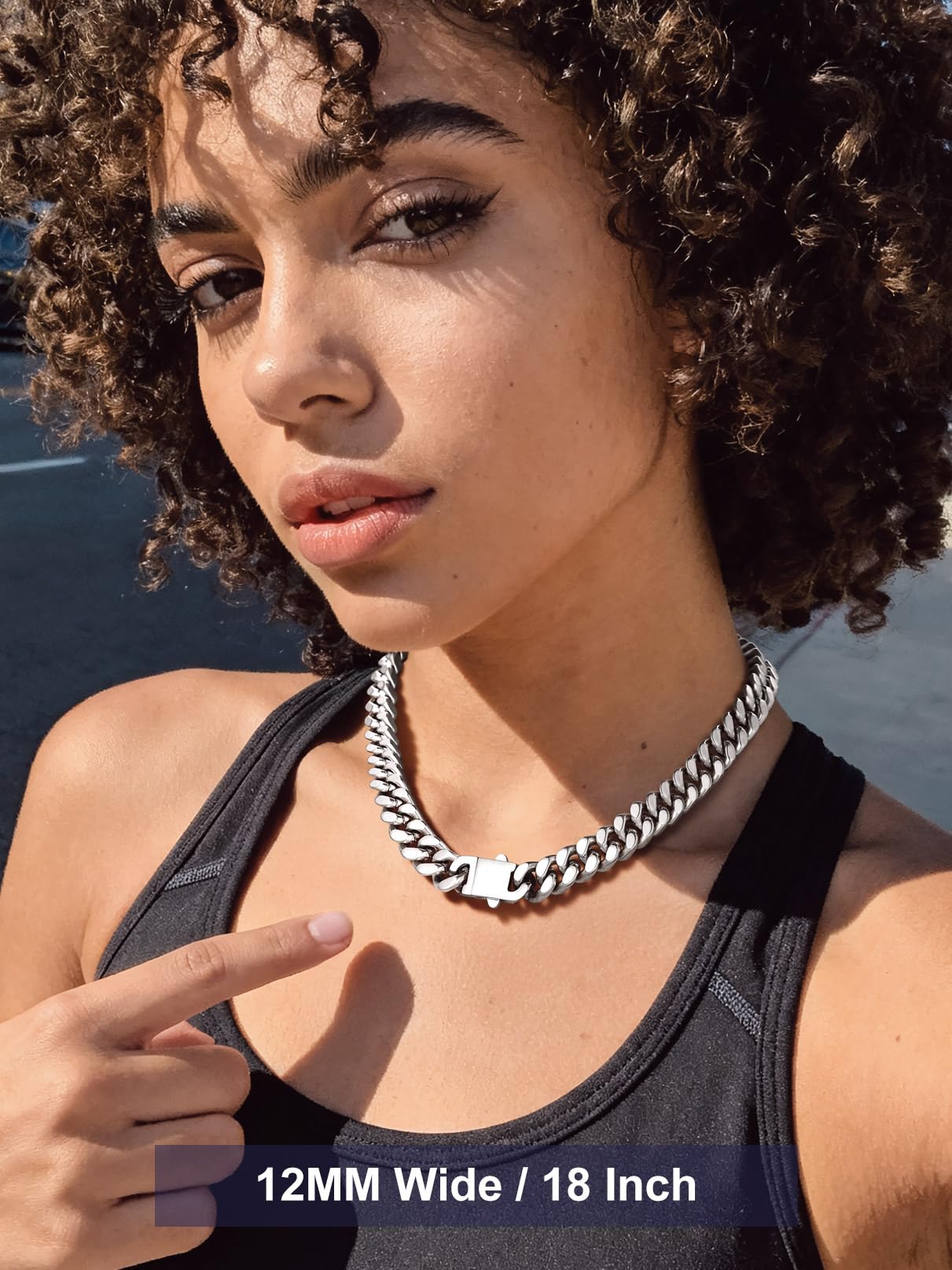 Bandmax Miami Link Chain Necklace for Men 12MM Chunky Heavy Cuban Chains 24 Inches 80S 90S Hip Hop Rock Party Jewelry Mens Chain Necklace Gift