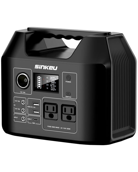 SinKeu Portable Power Station 80000mAh, 256Wh LiFePO4 Battery Backup,300W AC Outlets, Solar Generator for Hurricane Emergency Outdoor Camping RVs Home