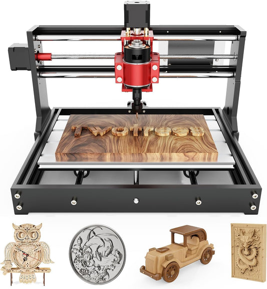 Twotrees TTC3018 Pro CNC Router Machine,Desktop CNC Engraving Machine Upgraded 3-Axis Engraving All-Metal Milling Machine for Wood Acrylic MDF Nylon,300mmX180mmX40mm Working Area
