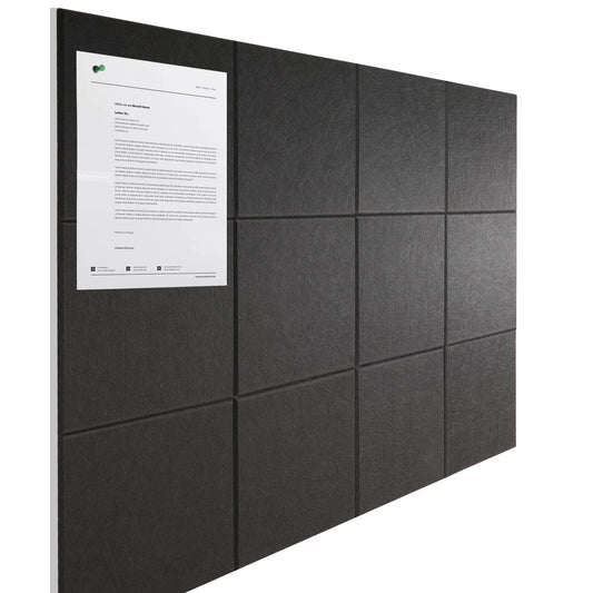 Large Cork Boards for Walls, 48" x 36", 12 Pack Bulletin Boards Alternative, Cork Board for Office, Black Felt Wall Tiles, with Removable Nano-Adhesive and Pushpins