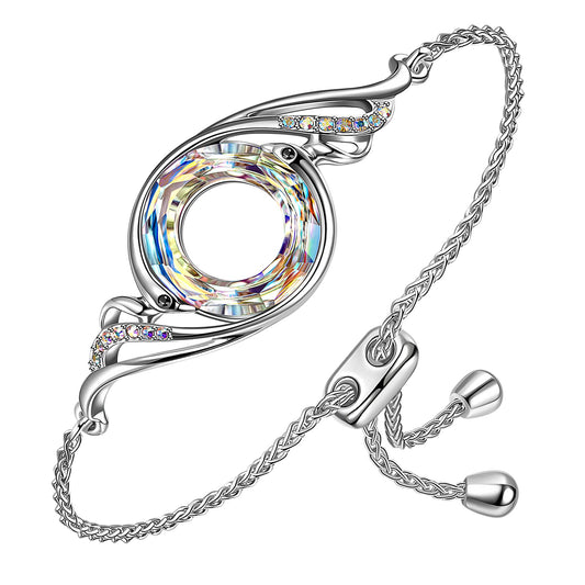 Kate Lynn Slider Bracelets for Women Crystal Bracelet Jewelry Birthday Gifts for Women Wife Christmas Mothers Day Gifts for Mom Daughter Girlfriend Lady Valentines Day Anniversary Jewelry for Her