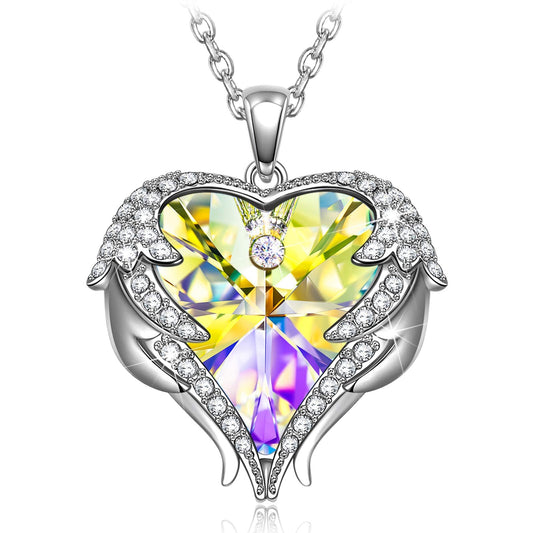 Kate Lynn Angel Wings Heart Necklaces for Women Pendant Necklace, Birthday Gifts for Women Girlfriend Christmas Mothers Day Gifts for Mom Wife Daughter, Anniversary Love Jewelry for Her