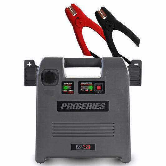 Schumacher Electric Car Battery Jump Starter & Portable Power Station - 1800 Peak Amps - 12V DC Power Outlet - With Overload & Short-Circuit Protection & Jumper Cables - DSR119