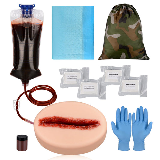MedEduQuest Laceration Wound Packing Trainer kit, Stop The Bleed Training Kit, Bleed Control Kit for Medical Classes - Carrying Bag