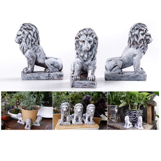 Ciyuan Lion Shaped Resin Pot Feet for Outdoor Planters, 3 Pack, 1.7"W x 2.9"L x 3.9"H, 0.64kg, 20lbs Load Capacity