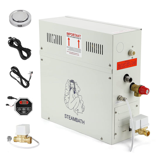 CGOLDENWALL 10.5KW Luxury Steam Generator Shower System Kit Complete Home Steam Sauna Spa Steam Bath Generator with Waterproof Control and Auto Drain 95-131℉ Max Space Heating 10.5 m³/371 ft3 (10.5KW)