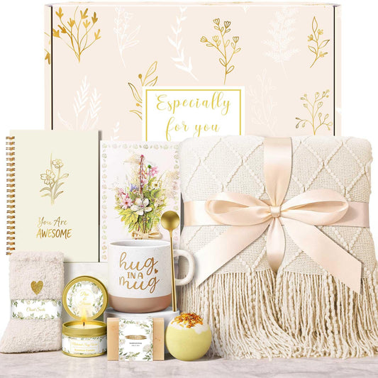Get Well Soon Gifts for Women, Self Care Gift Basket for Women, Inspirational Care Package Thinking of You Sympathy Gift Basket, After Surgery Feel Better Encouragement Gift for Woman Sick Friend Mom