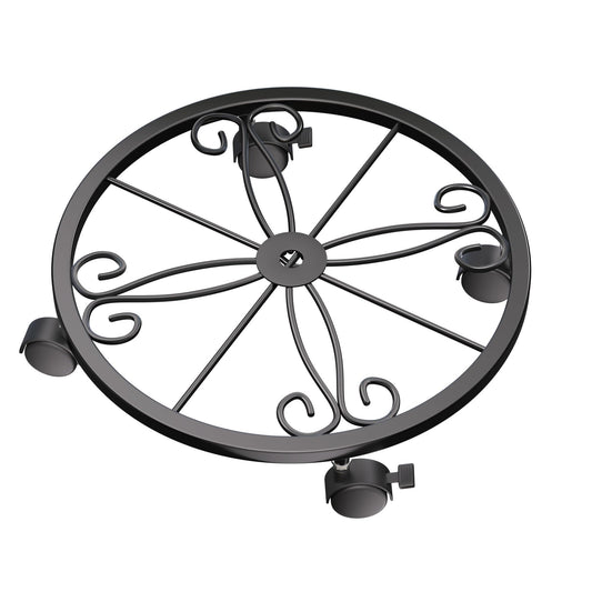 KOOKASHOP 10" Plant Caddy with Wheels, 1 Pack Plant Stand with Wheels, 360° Lockable Plant Rollers Plant Dolly, Plant Tray with Casters for Indoor and Outdoor.