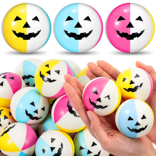 Roowest 24 Pcs Summer Halloween Stress Balls 2.5 Inch Mini Beach Stress Ball for Summer Halloween Party Favor Carnival Reward Beach Games
