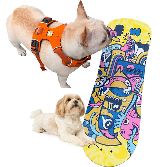 Dog & Cat Skateboard, Pet Skateboard for Dogs and Cats - Smooth Flexible Cornering Wheels for Agility Training, Indoor Exercise, Outdoor Fun & Play, Interactive Fun