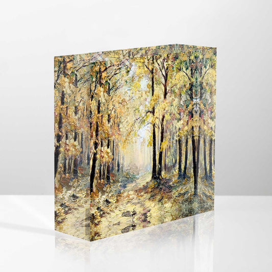 NOHSHE Desktop Decoration Abstract Drawing Landscape,Autumn Fallen Leaves Acrylic Decor Women Congratulations Presents Appreciation Presents for Coworkers Thank You Presents Housewarming Presents