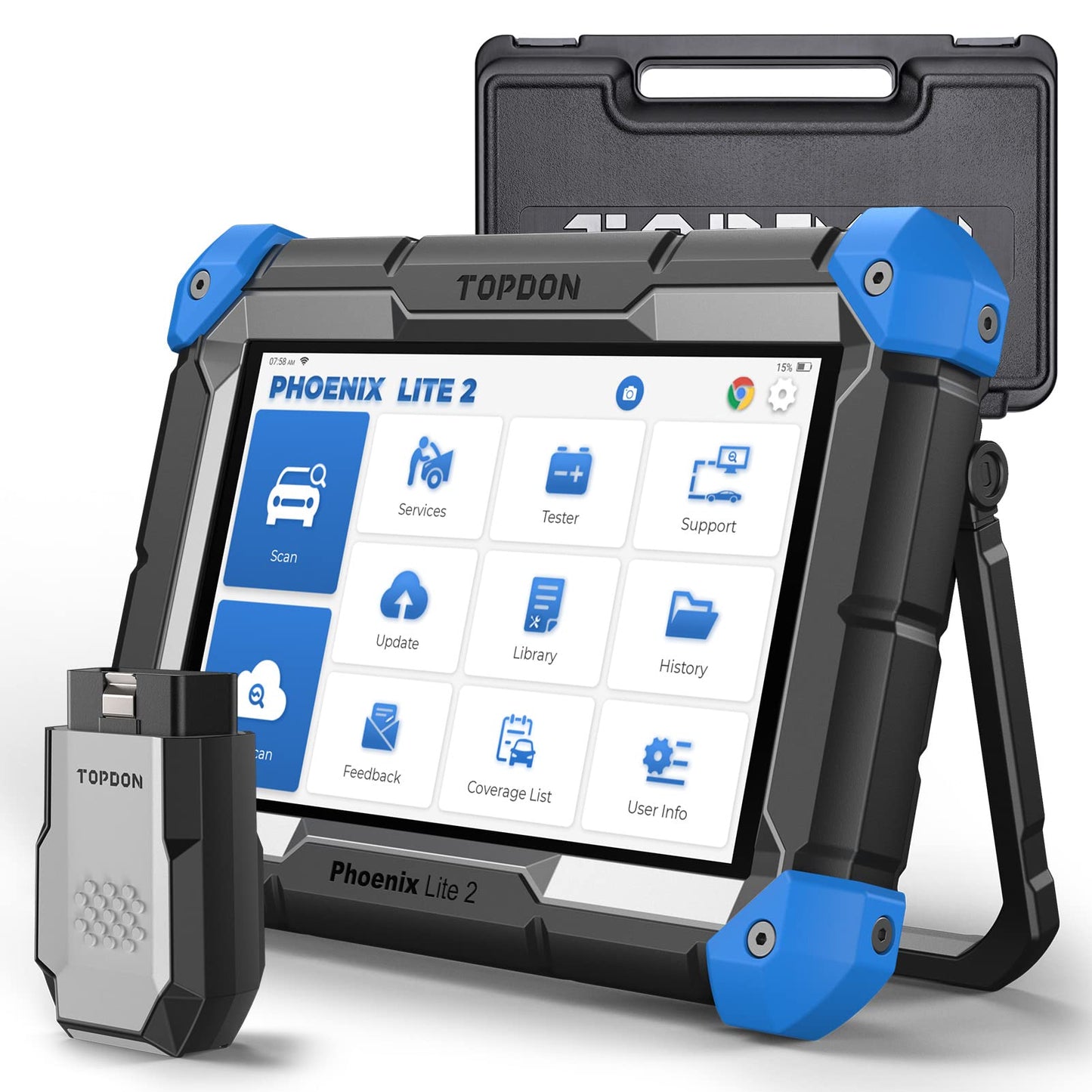 TOPDON Phoenix Lite 2 Bidirectional Scan Tool, OBD2 Scanner, Function as AD900BT AD900 Lite, ECU Coding, Wireless Automotive Diagnostic Scanner, 34+ Reset Services, FCA AutoAuth, 2 Years Free Update