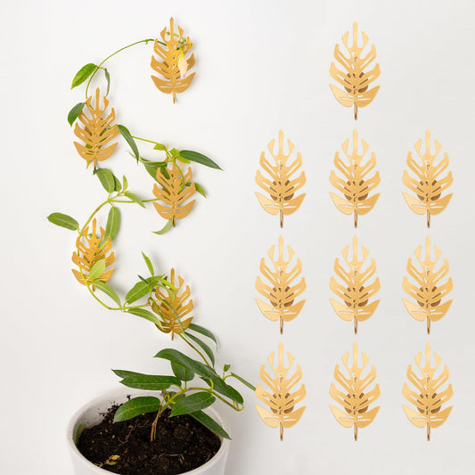 5Pcs Plant Hooks for Vines - Indoor Climbing Plants SupporWall Hooks - Cute Leaf Shape - Climber Plant Clips for Money Vines - Aesthetic Indoor Jungle Décor - Easy Installation Sturdy and Practical