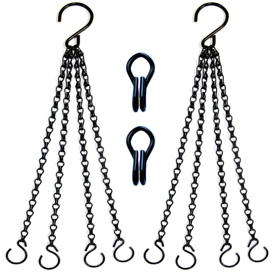 Uarepretty 2Packs 26inch 90lbs Black Heavy Duty Metal Hooks Hanging Chains Hangers for Garden, Balcony, Yard, Kitchen, for Hanging Plant Pots,Planters,Bird Feeder,Lanterns, Billboard Etc.