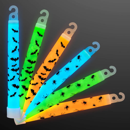 FlashingBlinkyLights 25 Bats & Spiders Halloween Glow Sticks in Assorted Colors