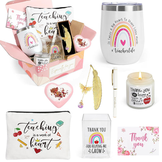 UAREHIBY Teacher Valentines Gifts,Teacher Appreciation Gifts for Women with 12 OZ Teachers Tumbler for Teachers Birthday,Back to School Gift from Students,Thank You Gifts,Christmas Gift