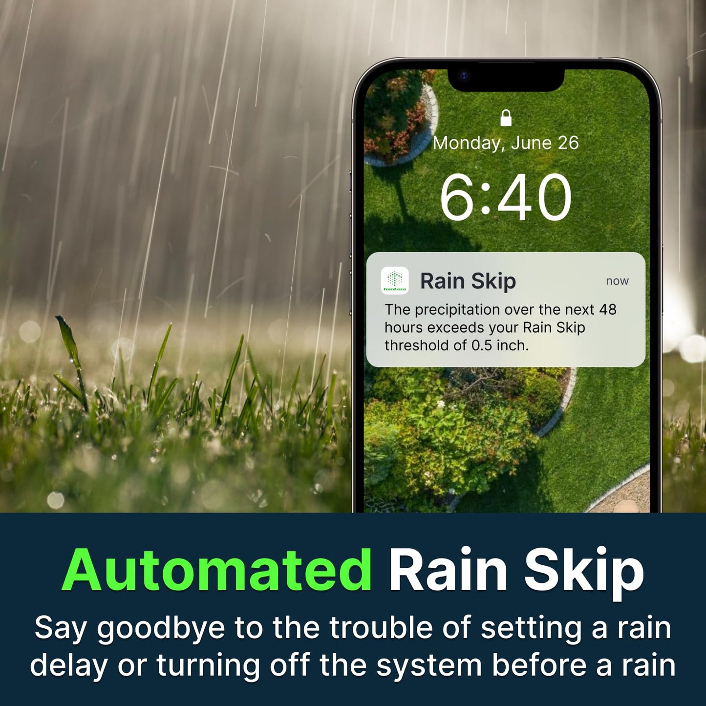 ImoLaza ET Master 4 Gen Smart Sprinkler Controller: Upgraded 6-Zone WiFi Irrigation Controller with Automated Watering, App Control, Smart Weather Skips and Fault Alerts